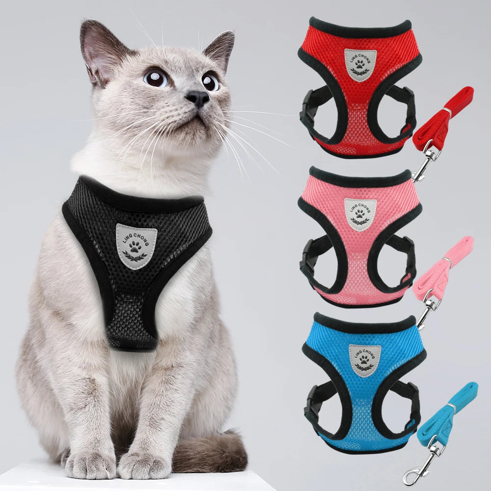 Cat - Small Dog Harness and Leash Breathable Reflective