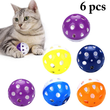 6pcs Toys for Cats Ball with Bell Ring Playing Rattle