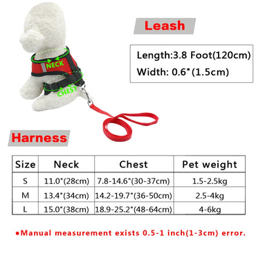 Cat - Small Dog Harness and Leash Breathable Reflective