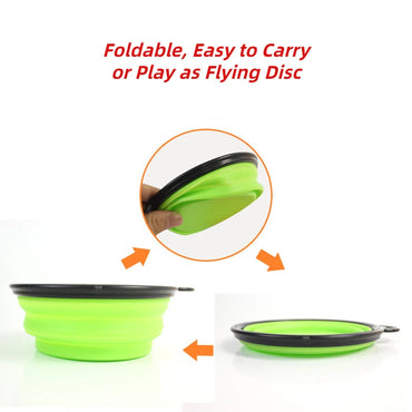 Large Collapsible Dog Pet Folding Silicone Bowl Outdoor Travel Portable