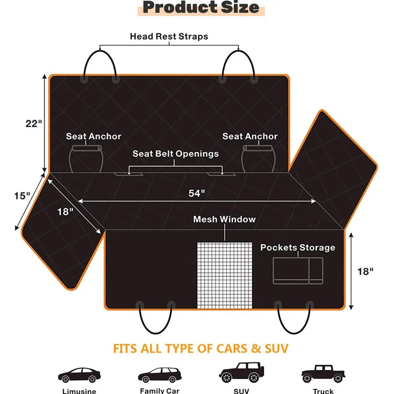 Car Pet Seat Pad Waterproof     Suitable Multiple Models