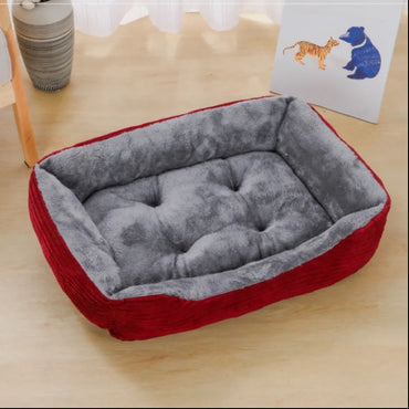 Bed for Dog Cat Pet Square Plush