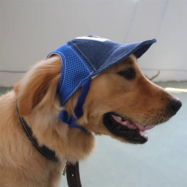 Dog Hat Dog Sunscreen Hat Baseball Cap Outdoor Sports Hat with Ear Holes Adjustable