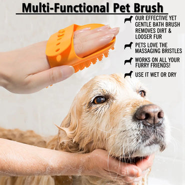 Dog Bath Brush, Dog Grooming Shedding Soothing Massage