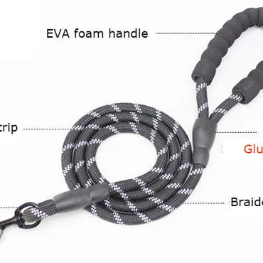 1.5m Leash with Reflective & Comfortable Padded Handle