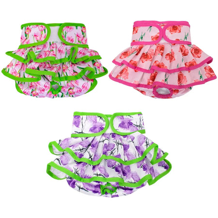 1PC Female Dog Diaper Dress Highly Absorbent Dog Diapers for Girl Dogs, Washable Dog