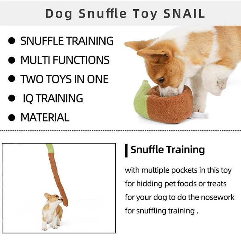 Dog Squeak Toys Pet Sniffing Plush Snails Toys