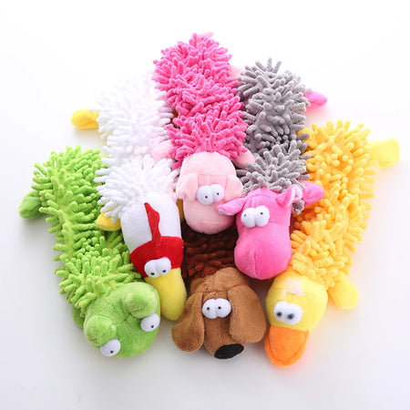 Pet dog toy mop fur shell frog hippo teeth
