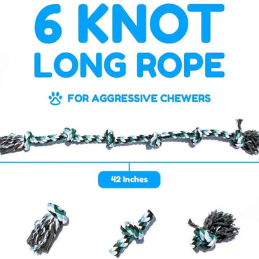 Dog Rope Toy for Extra Large Dogs-Indestructible Dog Toy for Aggressive Chewers and Large Breeds 42IN Long 6 Knot