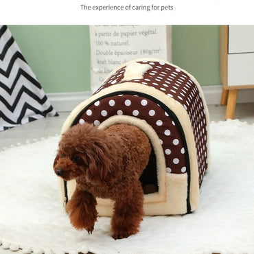 Dog House Kennel Soft Tent Indoor Enclosed Warm Plush