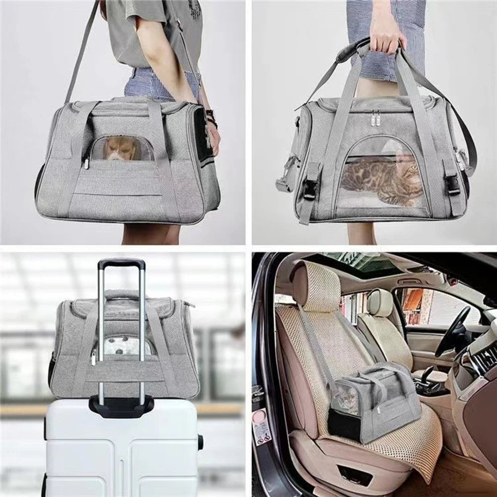 Pet Carrier Portable Cat And Dog  Bag Breathable Pet Car Carrying Bag