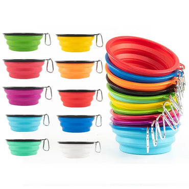 Large Collapsible Dog Pet Folding Silicone Bowl Outdoor Travel Portable