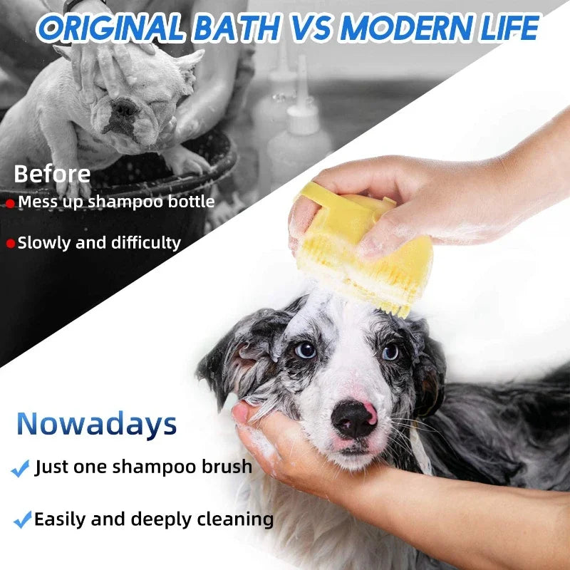 Pet Dog Shampoo Brush  80ml Cat Massage Comb Grooming Scrubber