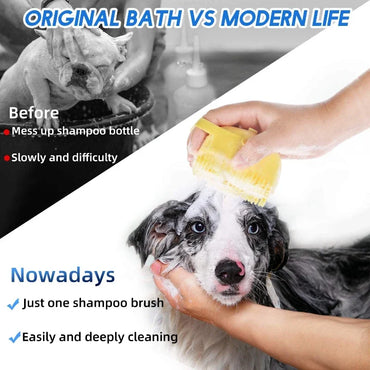 Pet Dog Shampoo Brush  80ml Cat Massage Comb Grooming Scrubber