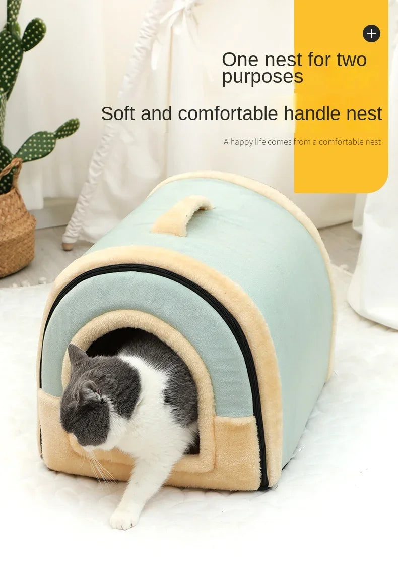 Dog House Kennel Soft Tent Indoor Enclosed Warm Plush