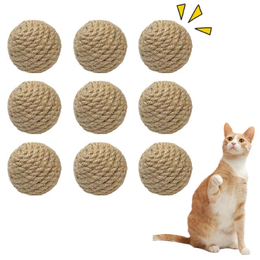 5PCS Cats Sounding Ball Interactive Handmade Sisal Cat Scratching Ball