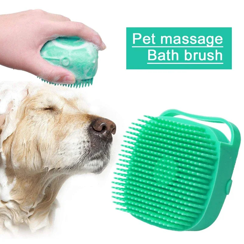 Pet Dog Shampoo Brush  80ml Cat Massage Comb Grooming Scrubber