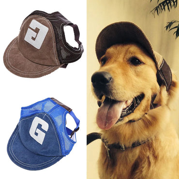 Dog Hat Dog Sunscreen Hat Baseball Cap Outdoor Sports Hat with Ear Holes Adjustable