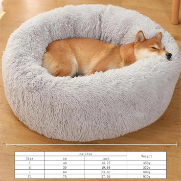 Round Dog /Cat Bed Super Soft Long Fluffy Pet Sleeping Basket