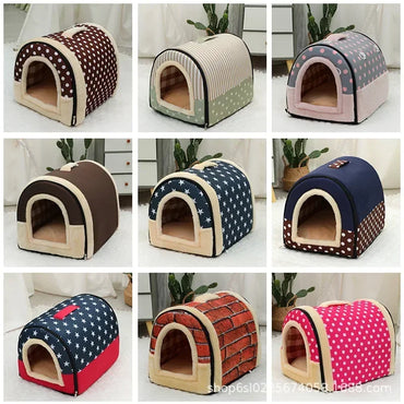 Dog House Kennel Soft Tent Indoor Enclosed Warm Plush