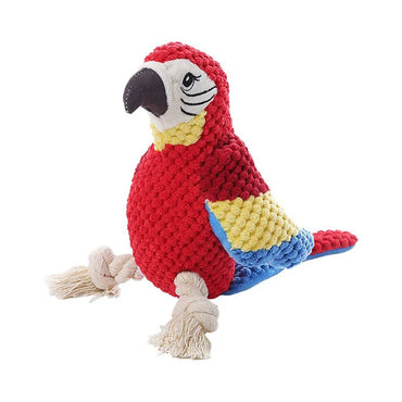 Durable Stuffed Parrot Cotton Rope Toy  Teeth Cleaning