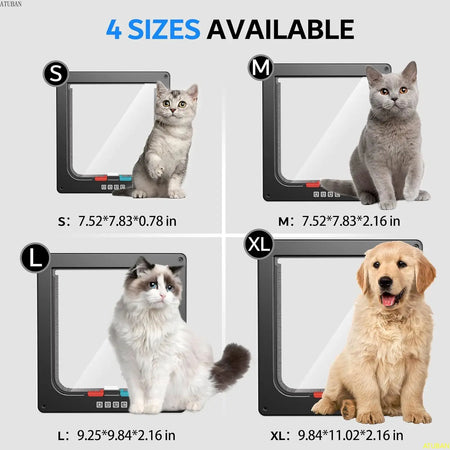 Large Cat Door Interior Door Locking Suitable for Window and Wall,Strong Durable