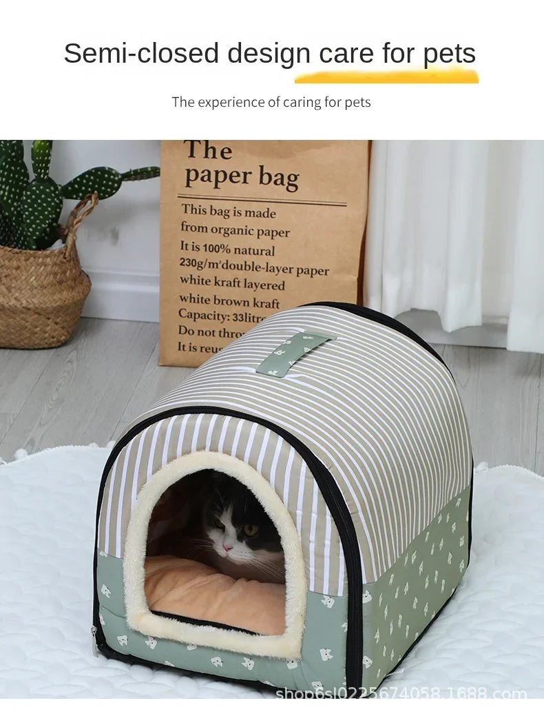 Dog House Kennel Soft Tent Indoor Enclosed Warm Plush