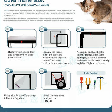 Pet Door New Safe Lockable Magnetic Screen  Easy Install