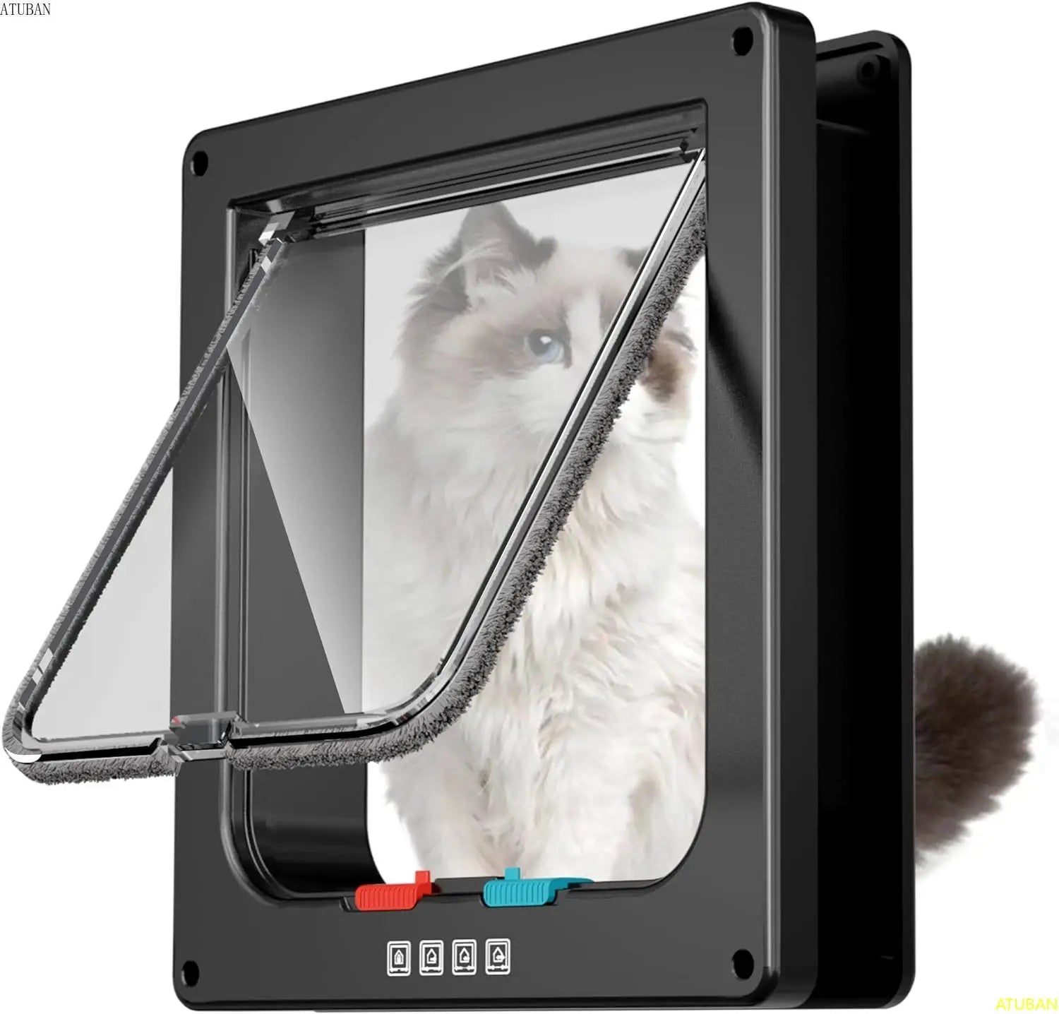 Large Cat Door Interior Door Locking Suitable for Window and Wall,Strong Durable