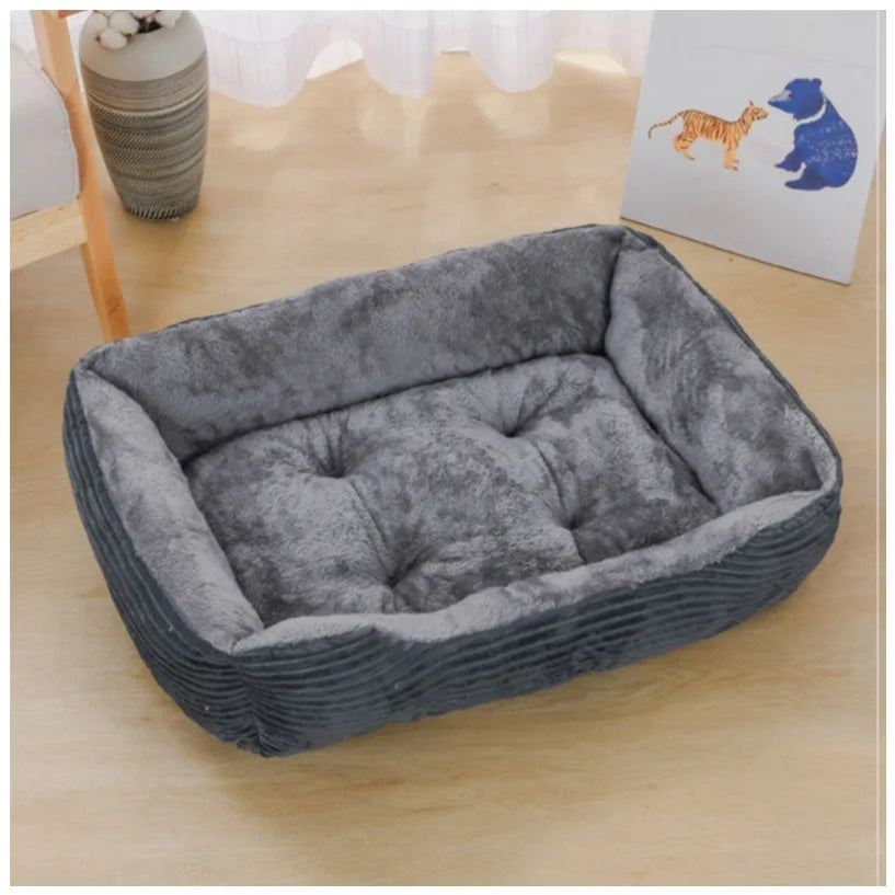 Bed for Dog Cat Pet Square Plush